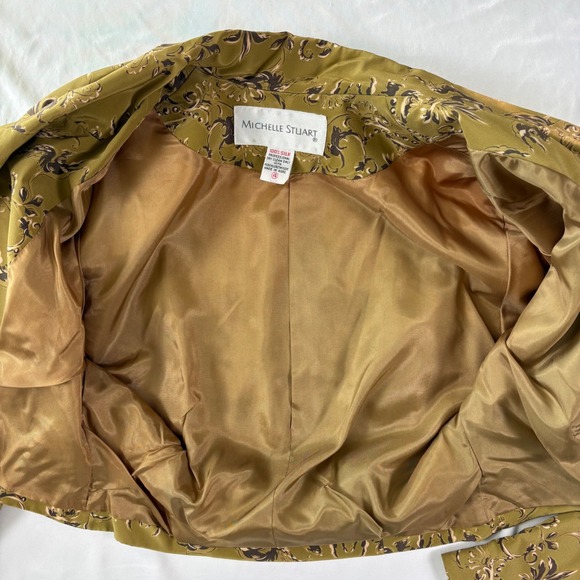 Michelle Stuart Vintage 100% Silk Cropped Blazer 4 Baroque 80s Glamoratti - Picture 8 of 9
